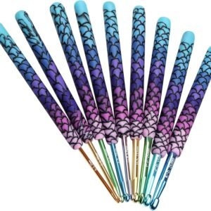 Coopay Warm Crochet Hooks, Soft Crochet Hooks Set for Pro.-Purple Mermaid