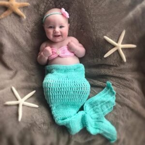 Newborn Photography Props Baby Crochet Mermaid Outfit